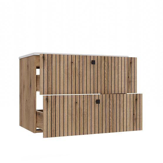 UNDER-SINK CABINET TIGO 80 2S EVOKE OAK GROOVED FRONT + SINK