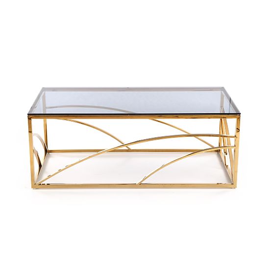 UNIVERSE Coffee Table, Frame - Gold, Glass - Smoked (1p=1pc)