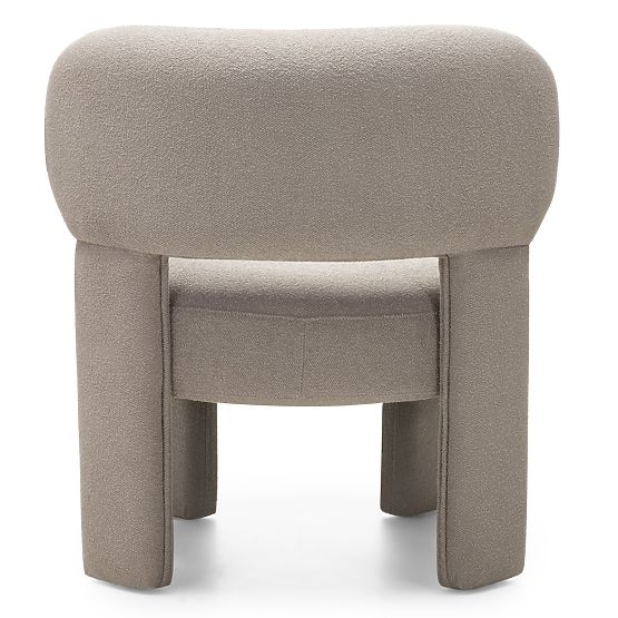 Upholstered Armchair Falone Grey-Beige, Boucle, Rounded
