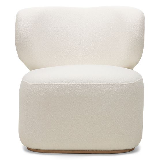 Upholstered Armchair Imai White, Rounded Shapes