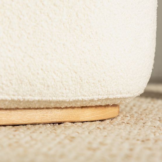 Upholstered Armchair Imai White, Rounded Shapes