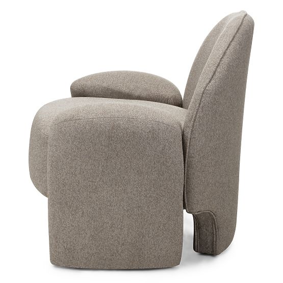 Upholstered Armchair Sheli Beige-Grey Mélange, Boucle, Rounded Shapes