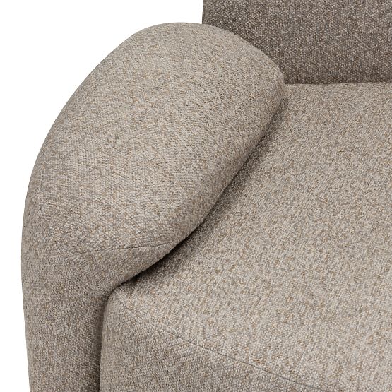 Upholstered Armchair Sheli Beige-Grey Mélange, Boucle, Rounded Shapes