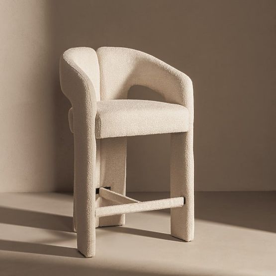 Upholstered Bar Stool Castelo Beige