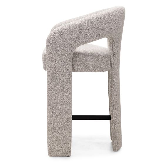 Upholstered Bar Stool Castelo Grey-Beige
