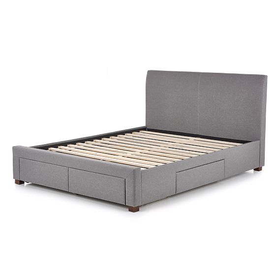 Upholstered Bed MODENA 140 cm with Drawers Grey (6p=1pc)