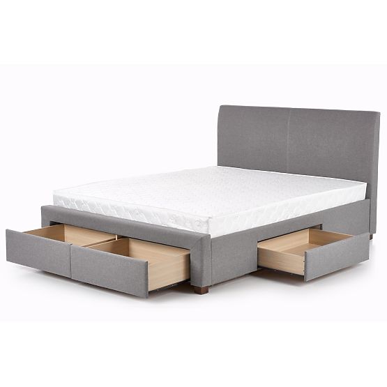 Upholstered Bed MODENA 140 cm with Drawers Grey (6p=1pc)