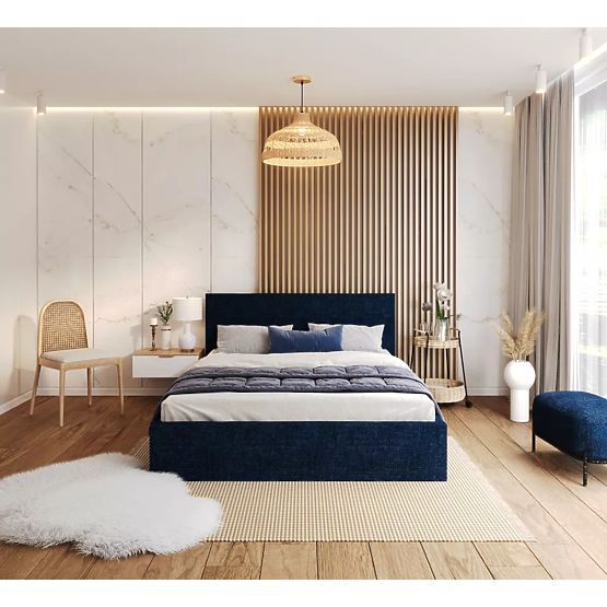 Upholstered bed TULSA 120 x 200 cm - Dark blue