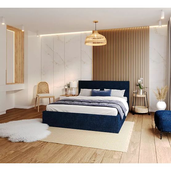 Upholstered bed TULSA 120 x 200 cm - Dark blue