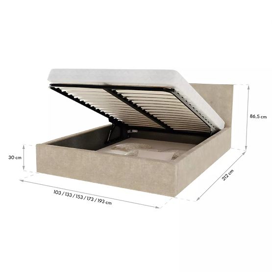 Upholstered bed TULSA 140 x 200 cm - Dark blue