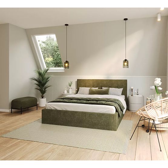Upholstered bed TULSA 180 x 200 cm - Olive green