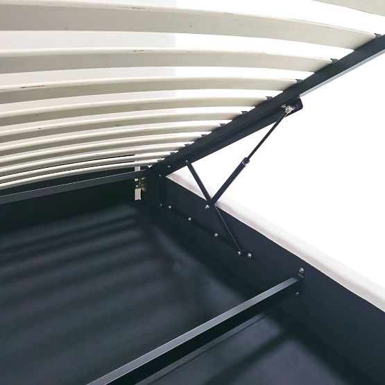 Upholstered Bed Yunar 160x200 cm, with Slats and Storage, Beige