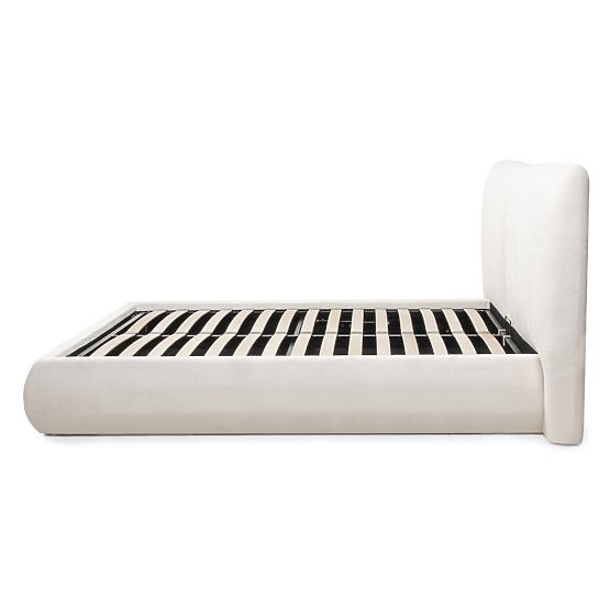 Upholstered Bed Yunar 160x200 cm, with Slats and Storage, Beige