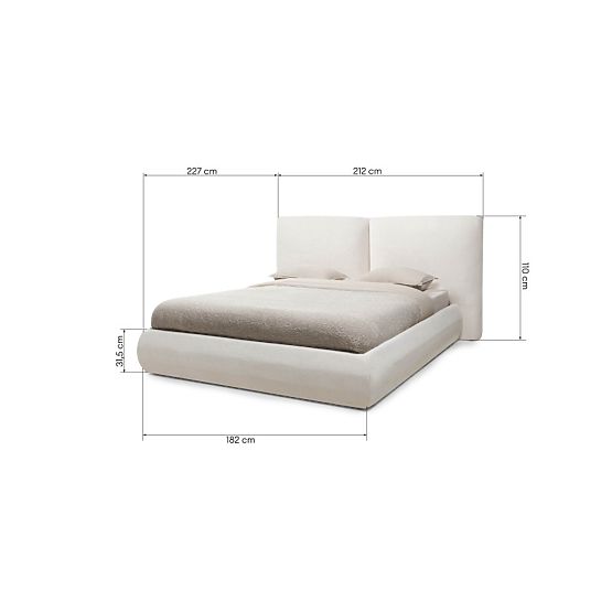 Upholstered Bed Yunar 160x200 cm, with Slats and Storage, Beige