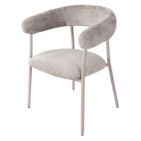 Upholstered Chair Campo, Dark Gray/Cream Legs, Boucle