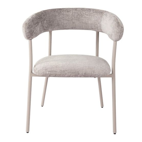 Upholstered Chair Campo, Dark Gray/Cream Legs, Boucle