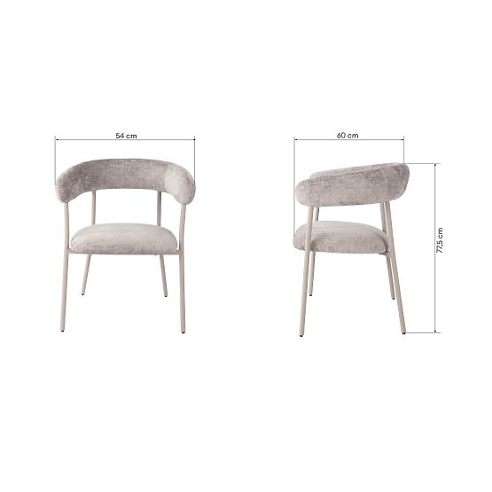 Upholstered Chair Campo, Dark Gray/Cream Legs, Boucle