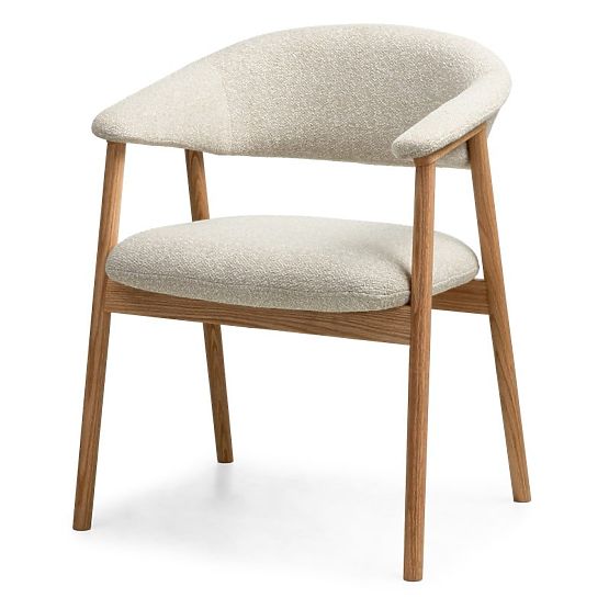 Upholstered Chair Capri, Light Beige/Oak Wood