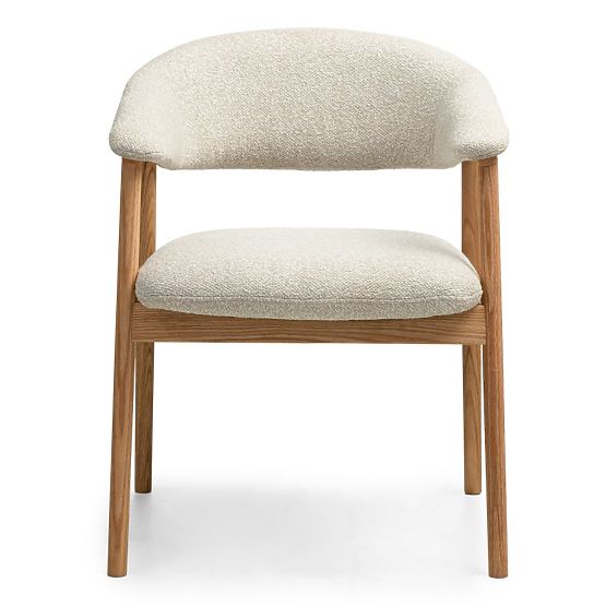 Upholstered Chair Capri, Light Beige/Oak Wood