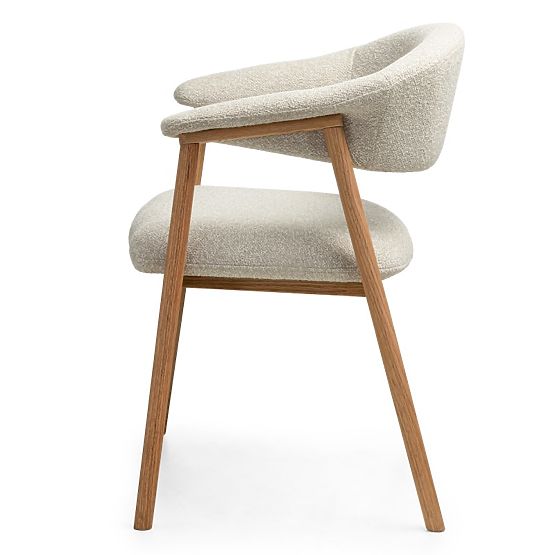 Upholstered Chair Capri, Light Beige/Oak Wood