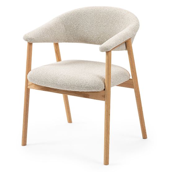 Upholstered Chair Capri, Light Beige/Oak Wood