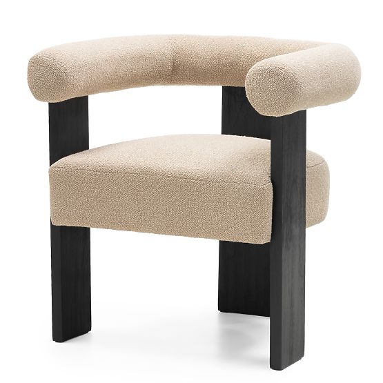 Upholstered Chair Chili Beige/Black, Rubberwood