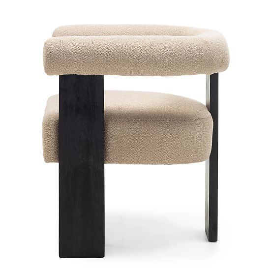 Upholstered Chair Chili Beige/Black, Rubberwood