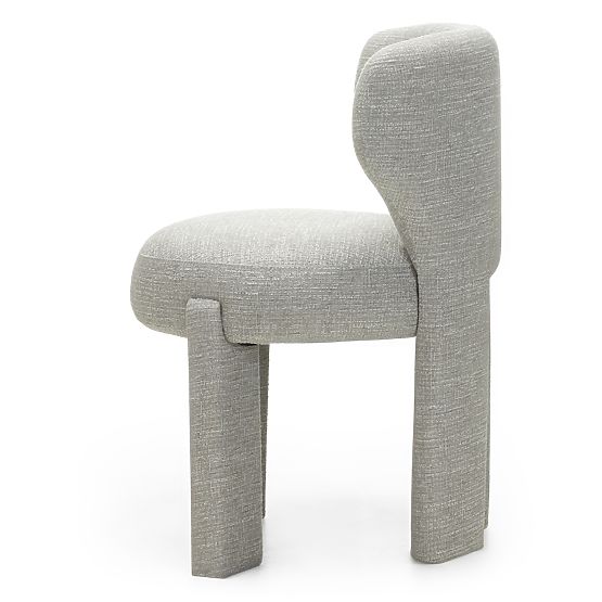 Upholstered Chair Elaine Beige-Grey, Rounded Shapes