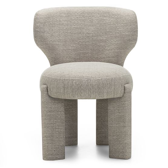 Upholstered Chair Elaine Beige, Rounded Shape
