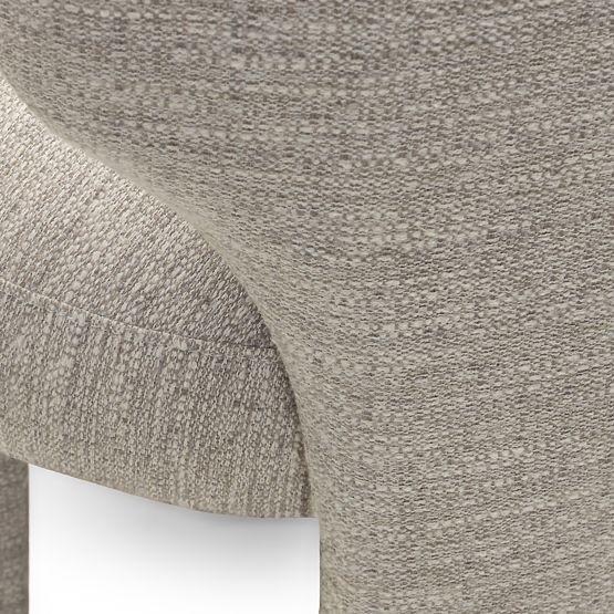 Upholstered Chair Elaine Beige, Rounded Shape