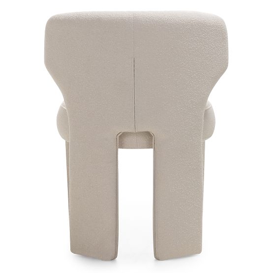 Upholstered Chair Elaine Cream, Boucle, Rounded Shapes