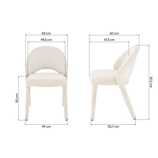 Upholstered Chair Ella Beige