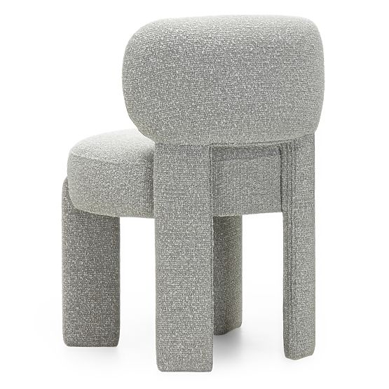Upholstered Chair Falone Gray, Boucle, Rounded Shapes