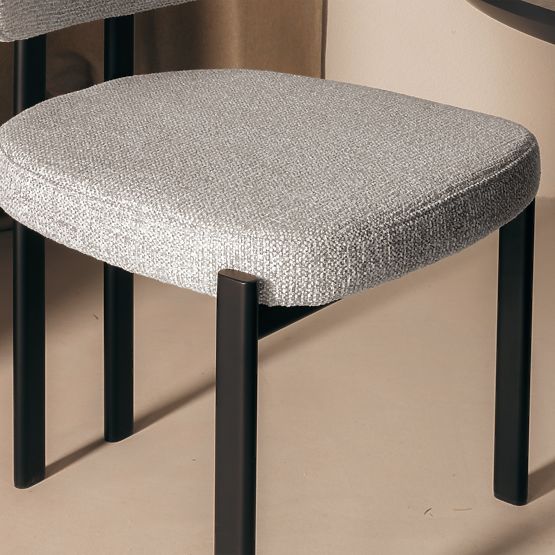 Upholstered Chair Flare, Beige/Black Legs