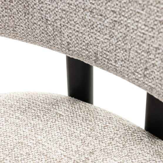 Upholstered Chair Flare, Beige/Black Legs