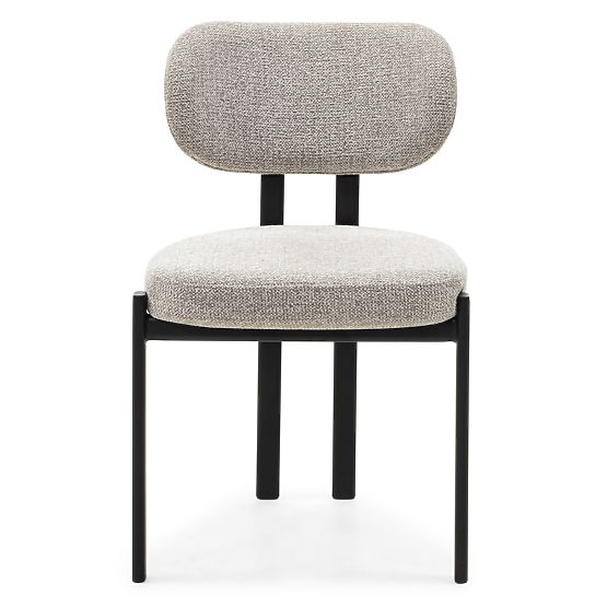 Upholstered Chair Flare, Beige/Black Legs