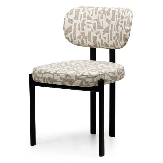 Upholstered Chair Flare, Beige-Cream/Black Legs
