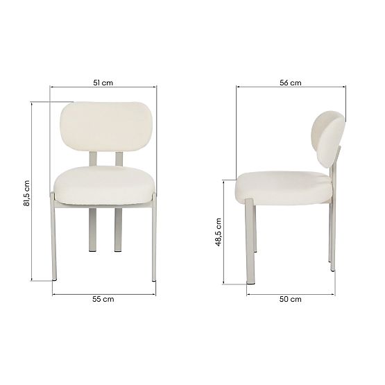 Upholstered Chair Flare, Cream/Beige