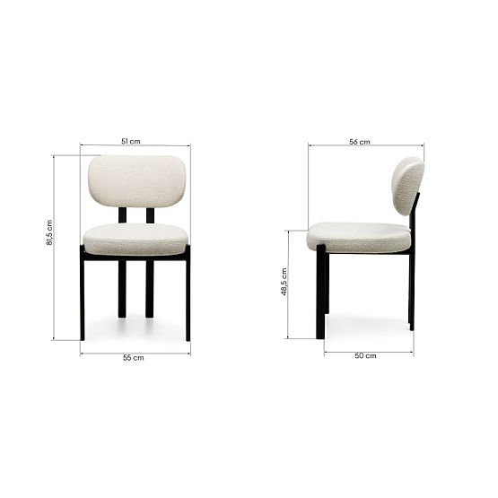 Upholstered Chair Flare, Light Beige/Black Legs