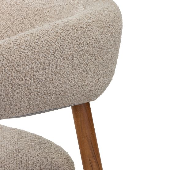 Upholstered Chair Giovani, Light Brown/Oak Wood, Rounded