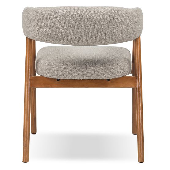 Upholstered Chair Giovani, Light Brown/Oak Wood, Rounded