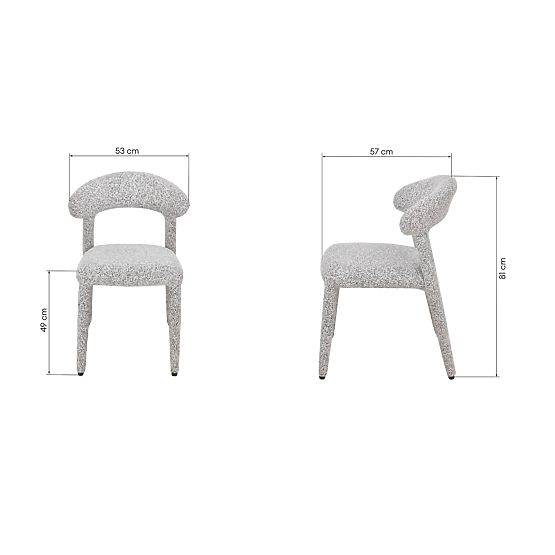 Upholstered Chair Hiroki, Beige-Gray Mélange