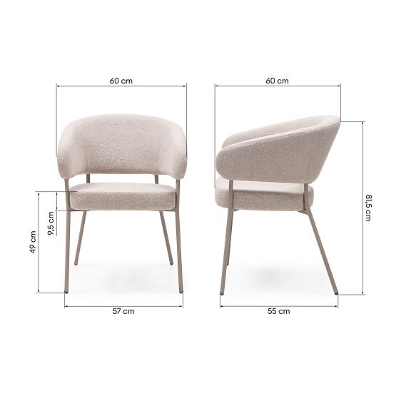 Upholstered Chair Lamu Beige, Bouclé