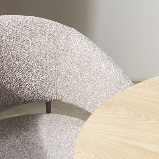 Upholstered Chair Lamu Beige, Bouclé