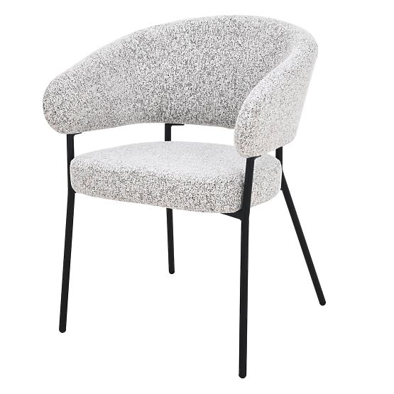 Upholstered Chair Lamu, Beige Mélange/Black Legs