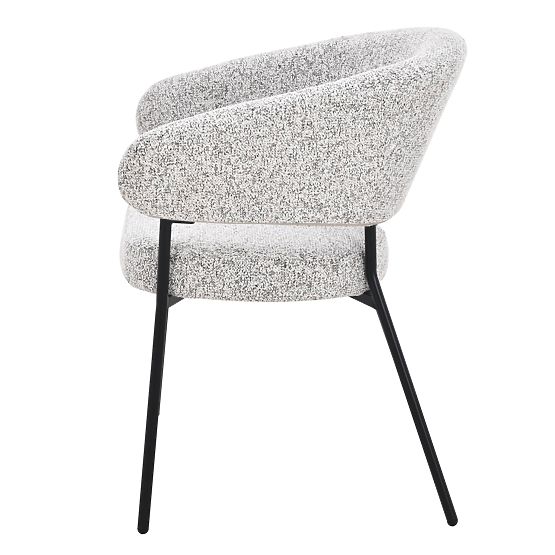 Upholstered Chair Lamu, Beige Mélange/Black Legs