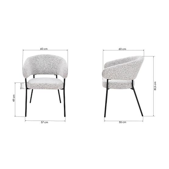 Upholstered Chair Lamu, Beige Mélange/Black Legs