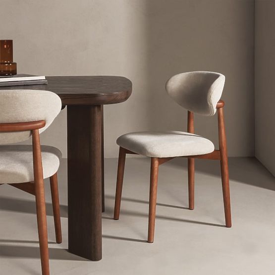Upholstered Chair Merano Beige/Light Walnut