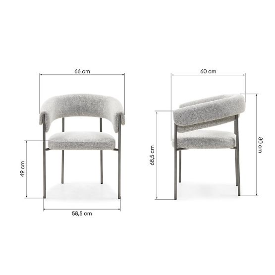 Upholstered Chair Portia Gray