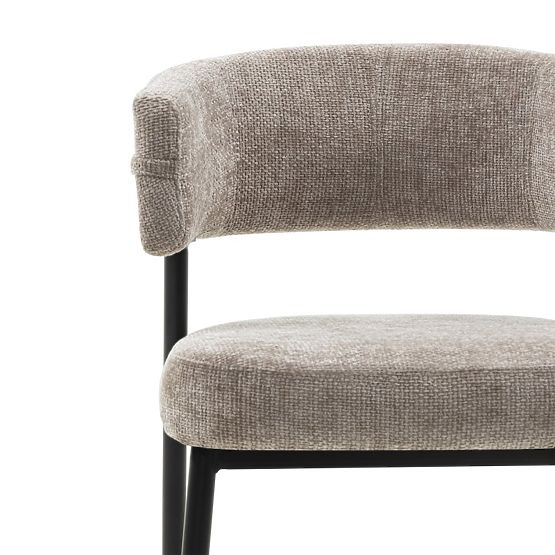 Upholstered Chair Rosario Beige/Black Legs